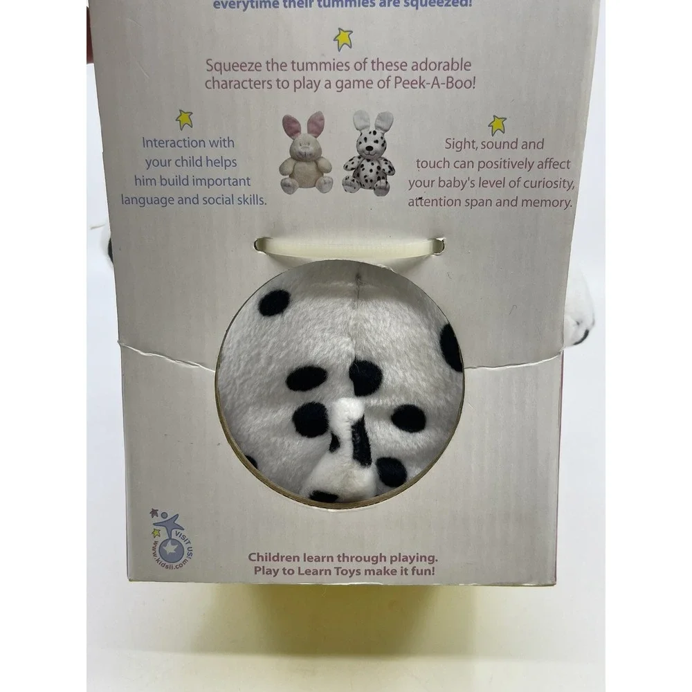Kids 2 Peek-A-Boo PJ Puppy Dog Play To Learn Soft Toys Floppy Ears Dalmatian